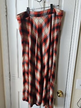 GAP Plaid Maxi Skirt in Red, Black, Cream
